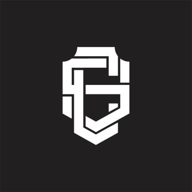 Üst üste binen biçim tasarım şablonu ile CS Logo monogramı