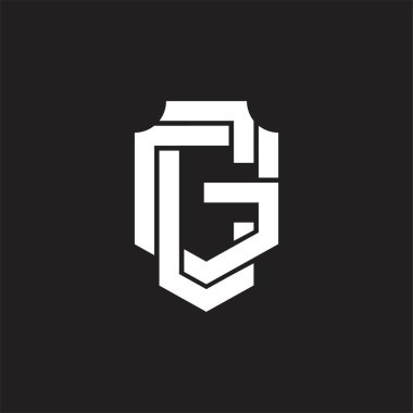 Üst üste binen biçim tasarım şablonlu CG logo monogramı