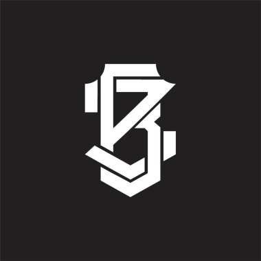 Üst üste binen biçim tasarım şablonlu BZ logo monogramı