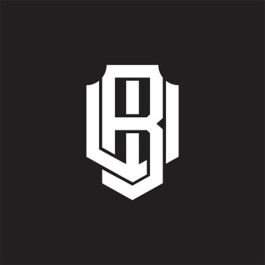 Üst üste binen biçim tasarım şablonlu BW Logo monogramı