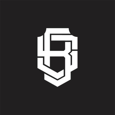 Üst üste binen stil tasarım şablonuyla BS Logo monogramı