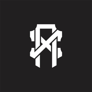 Üst üste binen biçim tasarım şablonlu AX Logo monogramı