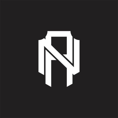 Üst üste binen biçim tasarım şablonlu bir logo monogramı