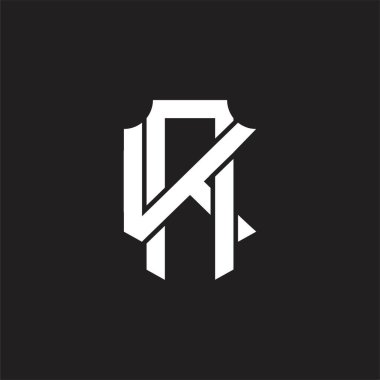 Üst üste binen stil tasarım şablonu ile AK Logo monogramı