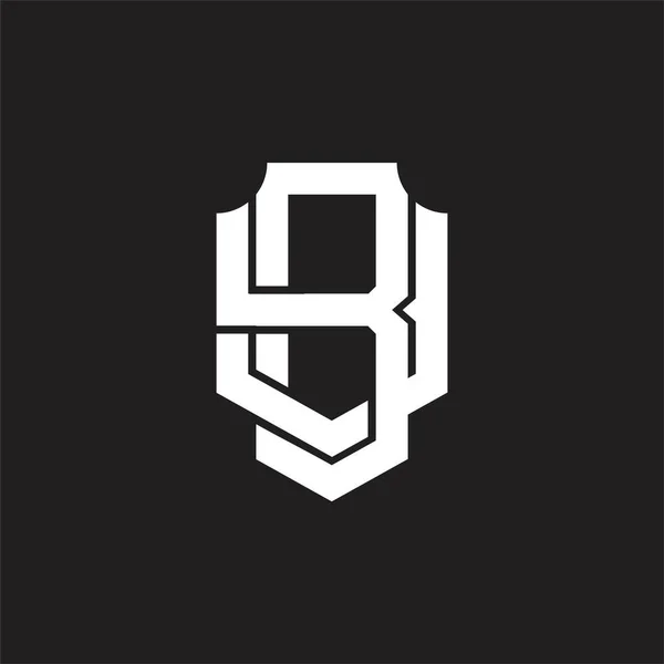 Logo Monogram Overlapping Style Design Template — Stock Vector