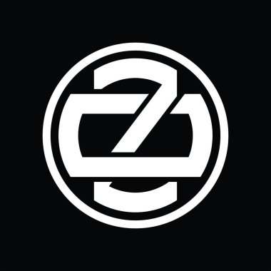 Üst üste binen stil vintage tasarım şablonuyla ZO Logo monogramı