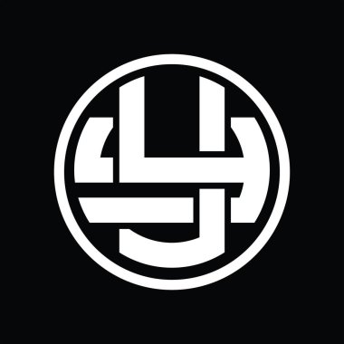 Üst üste binen stil vintage tasarım şablonuyla YY Logo monogramı