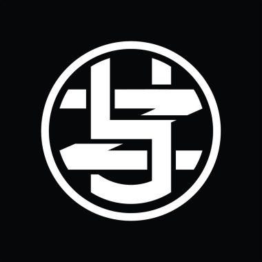 Üst üste binen stil vintage dizayn şablonuna sahip YZ logo monogramı