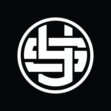 Üst üste binen stil vintage tasarım şablonuyla YS Logo monogramı