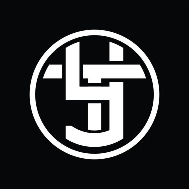 Üst üste binen stil vintage tasarım şablonuyla YT Logo monogramı