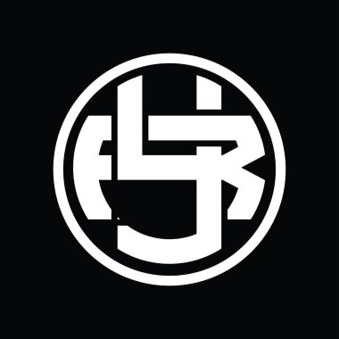 Üst üste binen stil vintage tasarım şablonuyla YR Logo monogramı