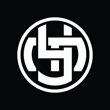 Üst üste binen stil vintage tasarım şablonuyla YM Logo monogramı