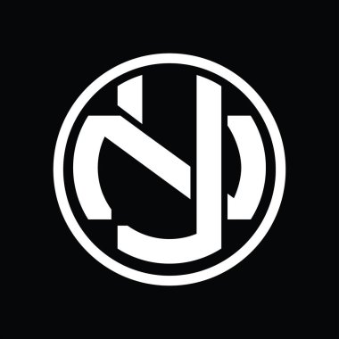 Üst üste binen stil vintage tasarım şablonuyla YN Logo monogramı