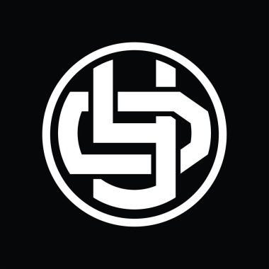 Üst üste binen stil vintage dizayn şablonuna sahip YD logo monogramı