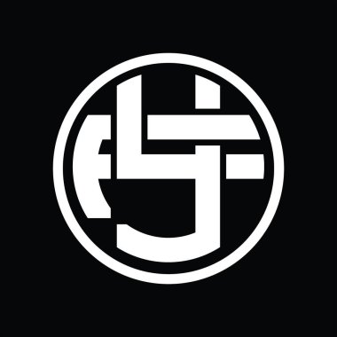 Üst üste binen stil vintage tasarım şablonu ile YF Logo monogramı