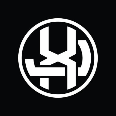 Üst üste binen stil vintage tasarım şablonuyla XJ Logo monogramı