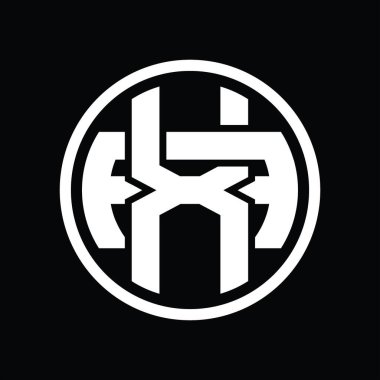 Üst üste binen stil vintage tasarım şablonuna sahip XA Logo monogramı