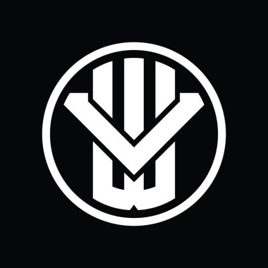 Üst üste binen stil vintage tasarım şablonu ile WV Logo monogramı