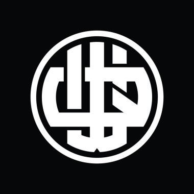 Üst üste binen stil vintage tasarım şablonuyla WQ Logo monogramı