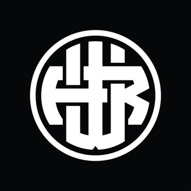 Üst üste binen stil vintage tasarım şablonu ile WR Logo monogramı