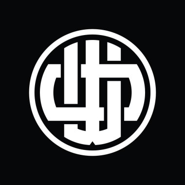 Üst üste binen stil vintage tasarım şablonu ile WO Logo monogramı