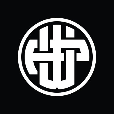 Üst üste binen stil vintage tasarım şablonu ile WP Logo monogramı