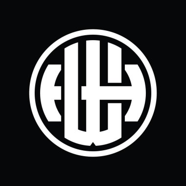 Üst üste binen stil vintage tasarım şablonu ile WH Logo monogramı