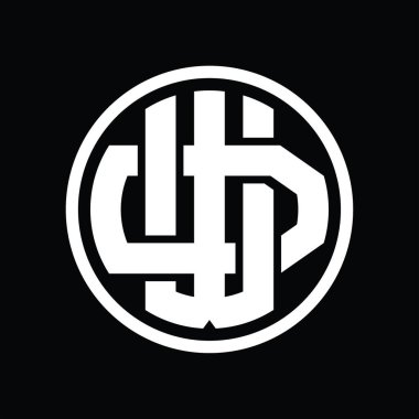 Üst üste binen stil vintage tasarım şablonuyla WD Logo monogramı