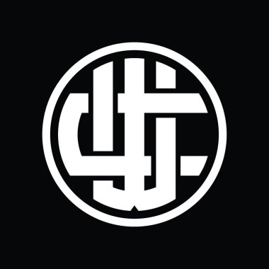 Üst üste binen stil vintage tasarım şablonu ile WC Logo monogramı