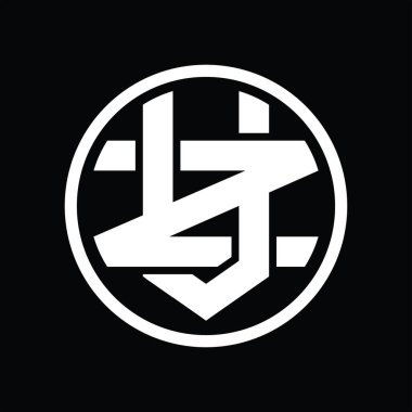 Üst üste binen stil vintage tasarım şablonuyla VZ Logo monogramı