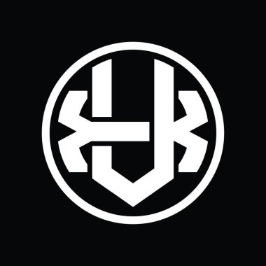 Üst üste binen stil vintage tasarım şablonuyla VX Logo monogramı