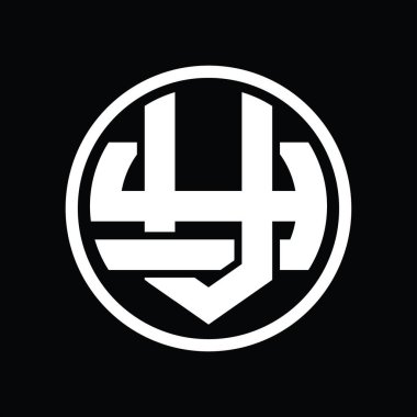 Üst üste binen stil vintage tasarım şablonuyla VY Logo monogramı