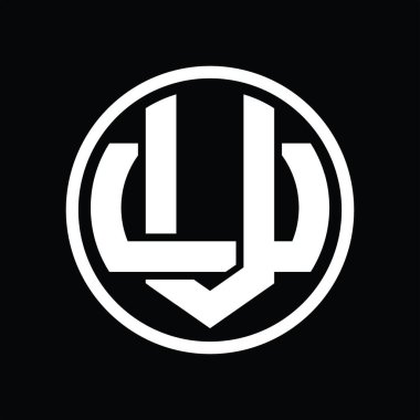 Üst üste binen stil vintage tasarım şablonuyla VU Logo monogramı