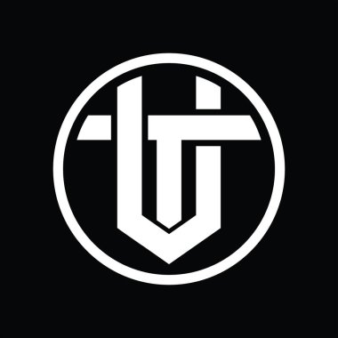 Üst üste binen stil vintage tasarım şablonuyla VT Logo monogramı