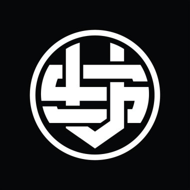 Üst üste binen stil vintage tasarım şablonu ile VS Logo monogramı