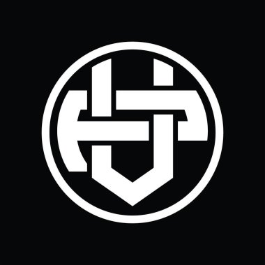 Üst üste binen stil vintage tasarım şablonuyla VP Logo monogramı