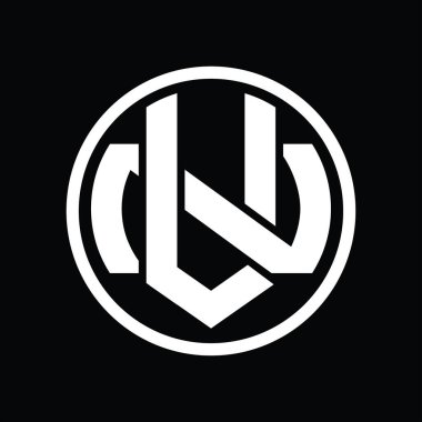 Üst üste binen stil vintage tasarım şablonuyla VN Logo monogramı