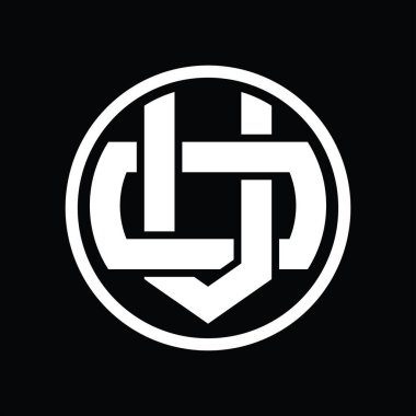 Üst üste binen stil vintage tasarım şablonuyla VO Logo monogramı