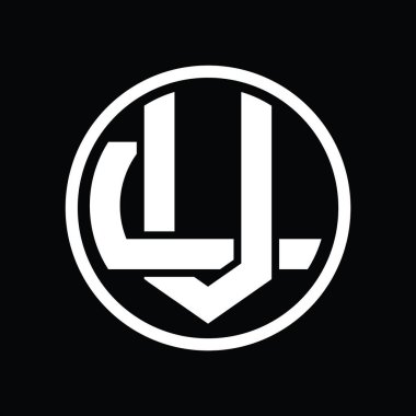 Üst üste binen stil vintage tasarım şablonuyla VL Logo monogramı