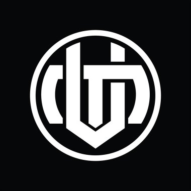 Üst üste binen stil vintage tasarım şablonuyla VM Logo monogramı