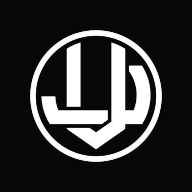 Üst üste binen stil vintage tasarım şablonuyla VJ Logo monogramı