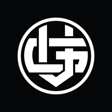 Üst üste binen stil vintage tasarım şablonuyla VG Logo monogramı