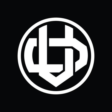 Üst üste binen stil vintage dizayn şablonuna sahip VD logo monogramı