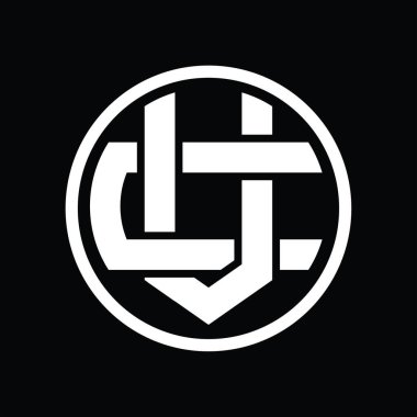 Üst üste binen stil vintage tasarım şablonuna sahip VC Logo monogramı