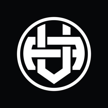 Üst üste binen stil vintage tasarım şablonuna sahip VA Logo monogramı