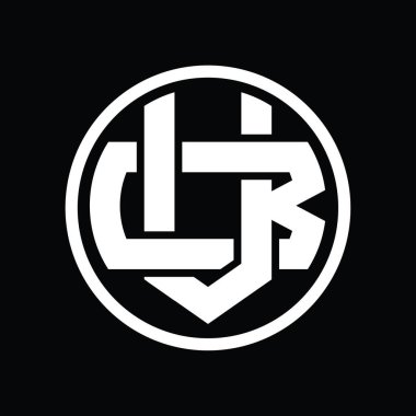 Üst üste binen stil vintage tasarım şablonuyla VB Logo monogramı