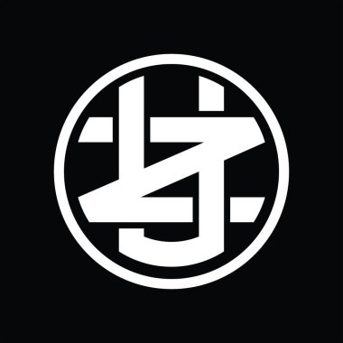 Üst üste binen stil vintage tasarım şablonuna sahip UZ logo monogramı