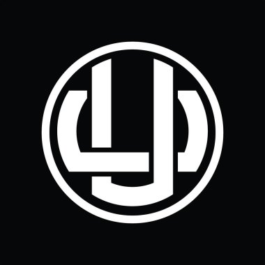 Üst üste binen stil vintage tasarım şablonuyla UU Logo monogramı