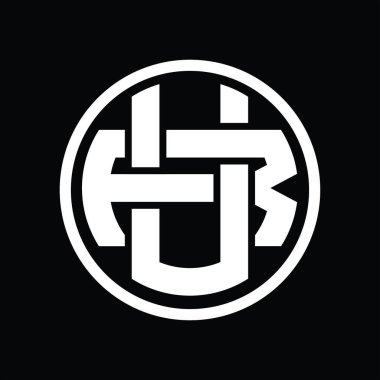 Üst üste binen stil vintage tasarım şablonuna sahip UR Logo monogramı