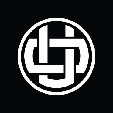 Üst üste binen stil vintage dizayn şablonuna sahip UO Logo monogramı